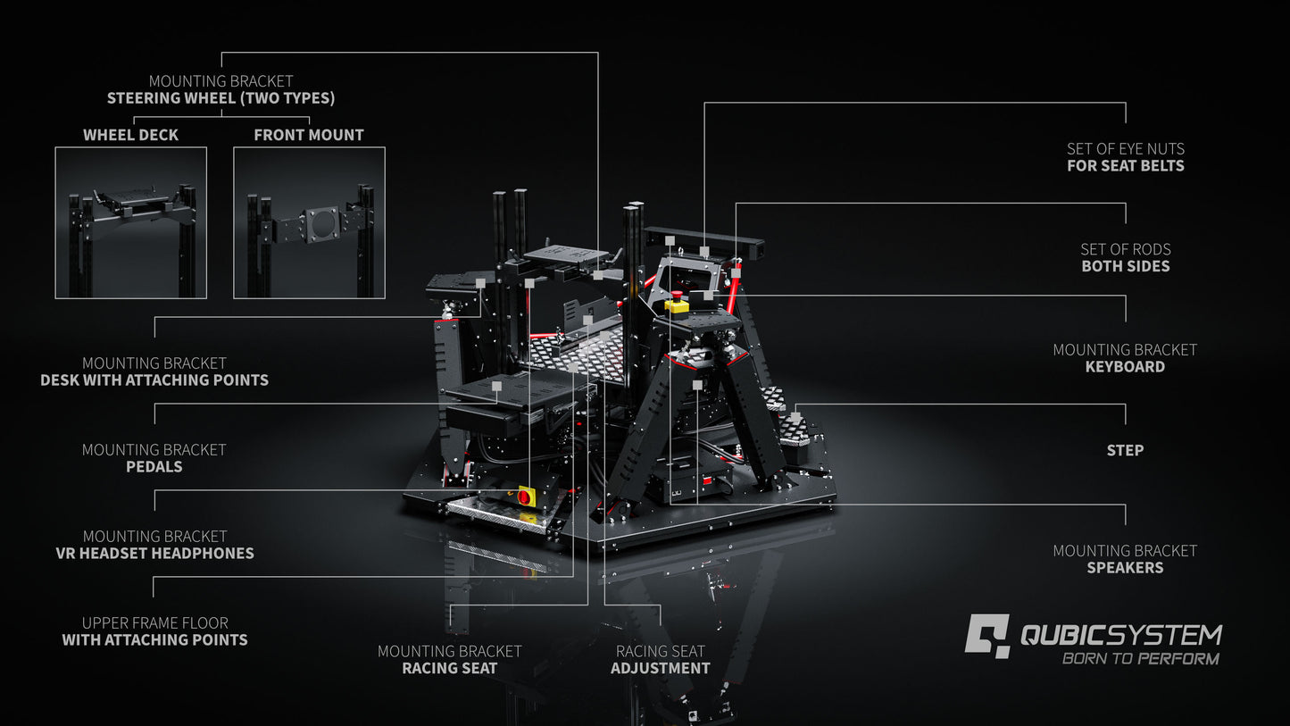Qubic System QS-S25 6 DOF Motion Cockpit Platform at Simstix Mounting Diagram